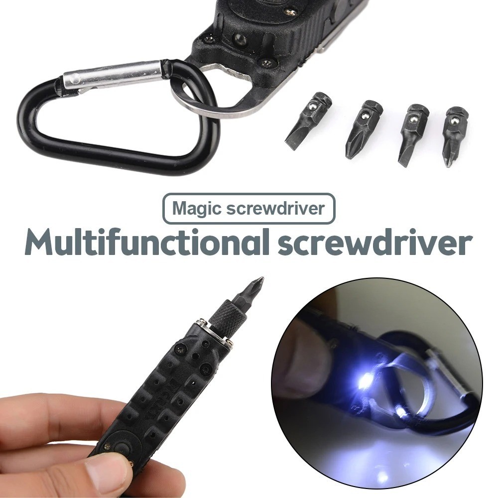 Mini Keychain Screwdriver Portable EDC Repair Tool Multifunction Steel Kit