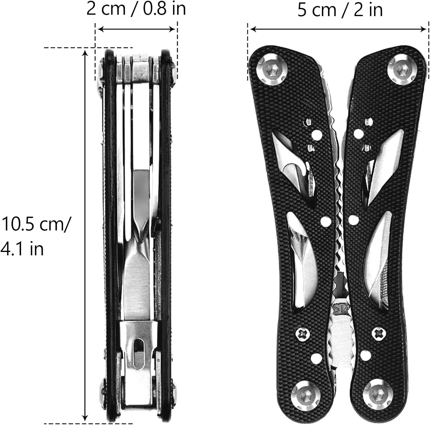 Multitool Pliers Set Stainless Steel Screwdriver Tool with 11 Screwdriver Bits B