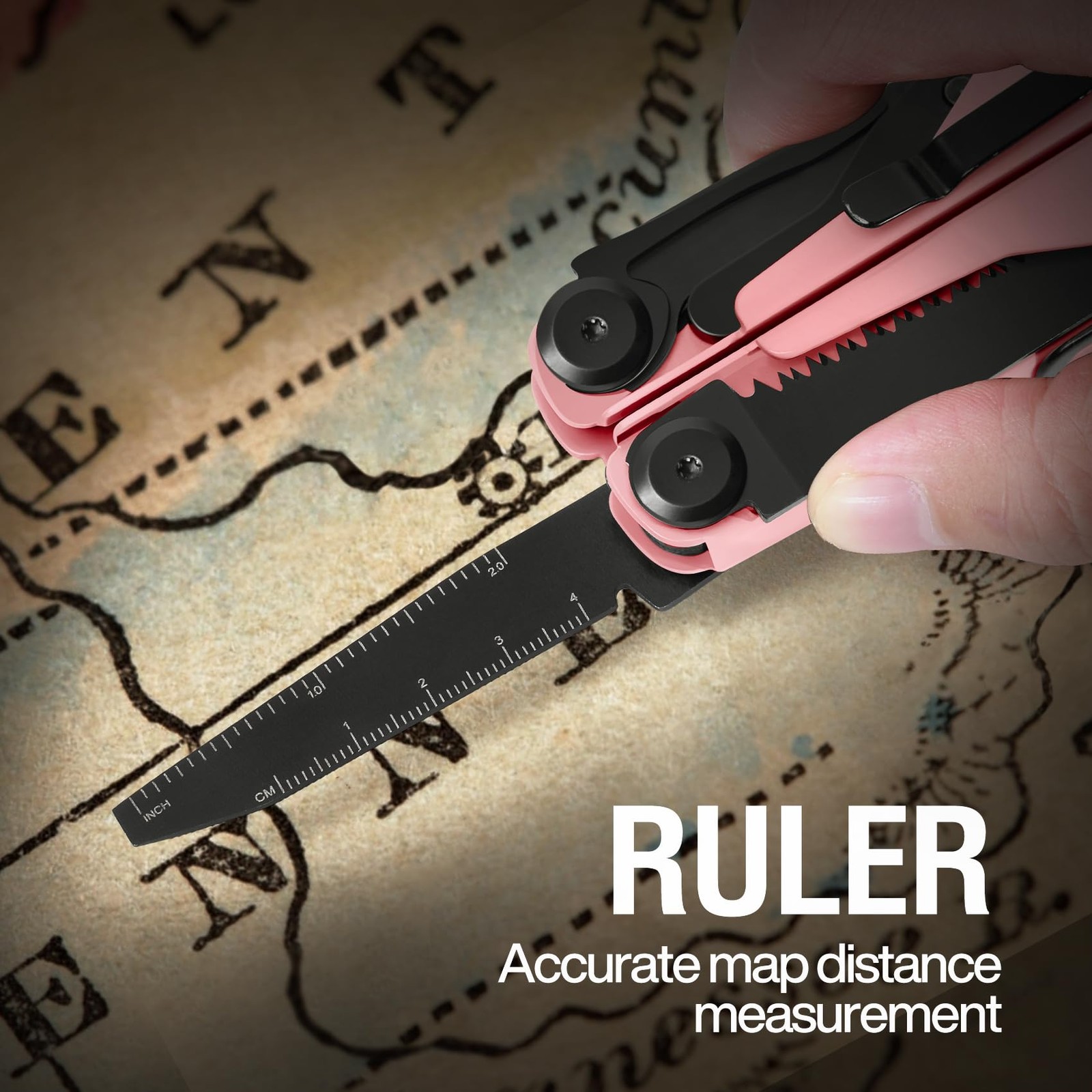Herramienta Multiusos 23 En 1 Con Alicates Y Cuchillo De Camping Rosa