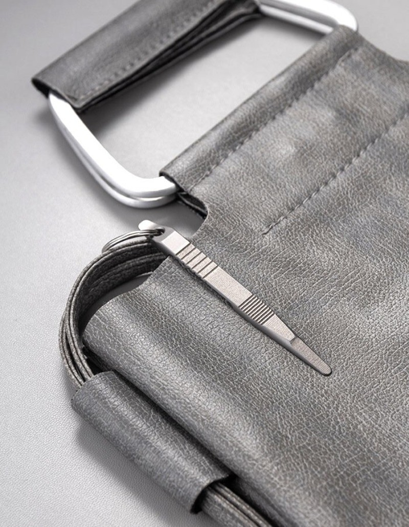 Mini Lightweight Titanium Alloy Keychain Tweezers Pry Bar Portable Outdoor EDC