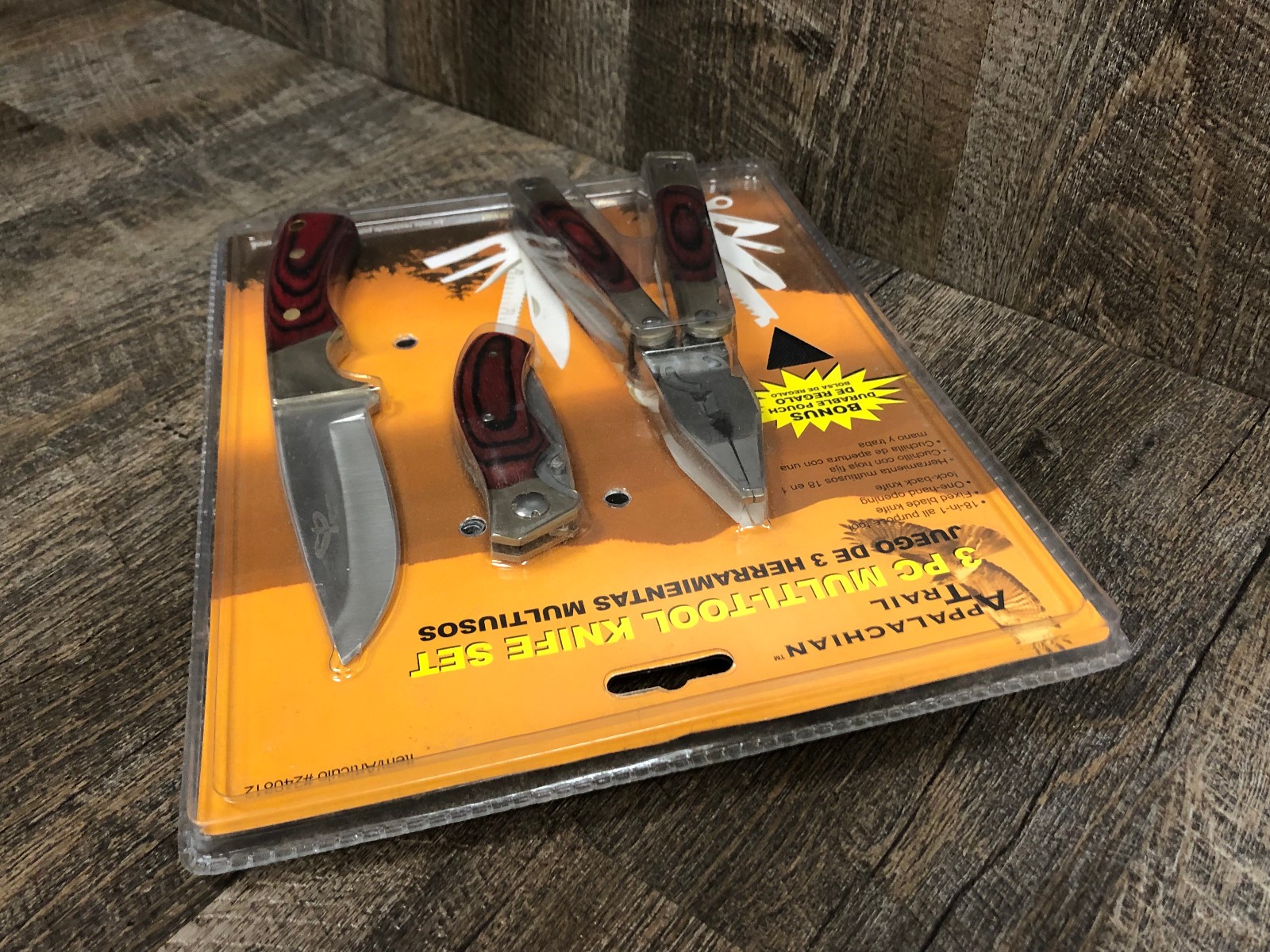 SEALED Appalachian Trail 3 Pc Multi All Purpose Tool Knife Set w/ Pouches #51120
