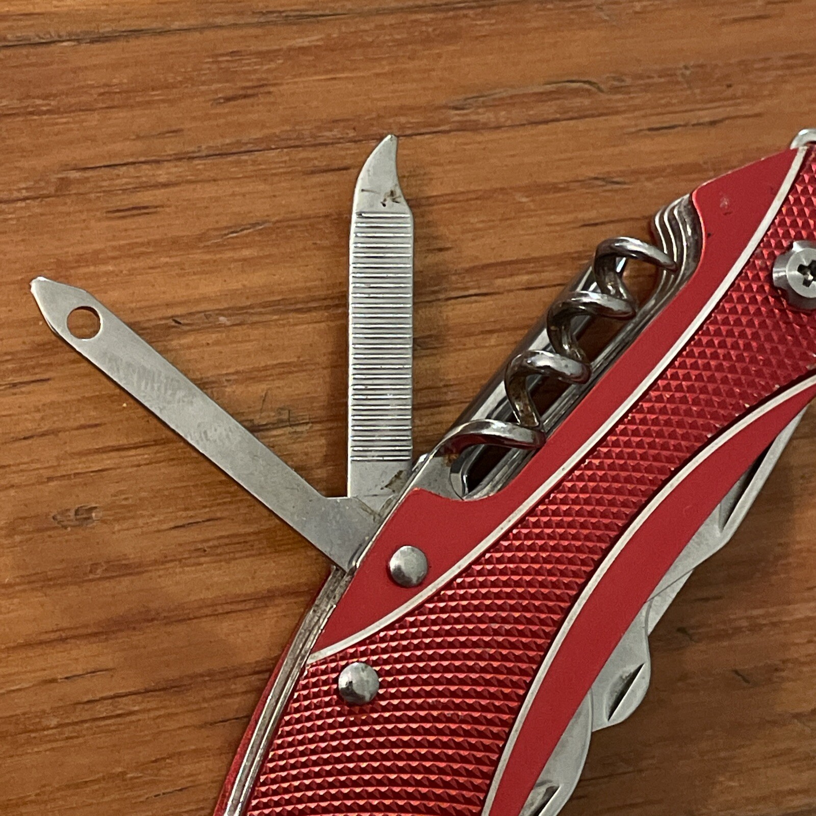 Columbia Red Multifunction Tool Pocket Knife Stainless Camping Hiking Outdoors