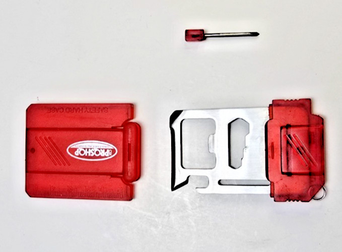 CSK Proshop Credit Card Size Multi Survival Tool 11 in 1 Red Safety Hard Case