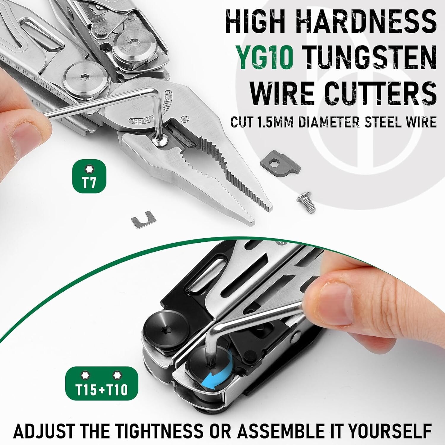 BIBURY Multitool Pliers Spare Parts Kit, Replaceable Wire Cutter, Screwdriver &