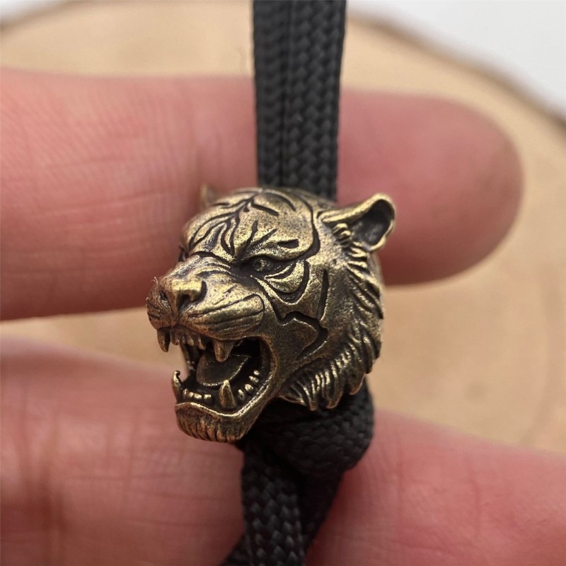 Light Weight Tigers Head Lanyard Beads Fashion Copper Parachute Cord Beads