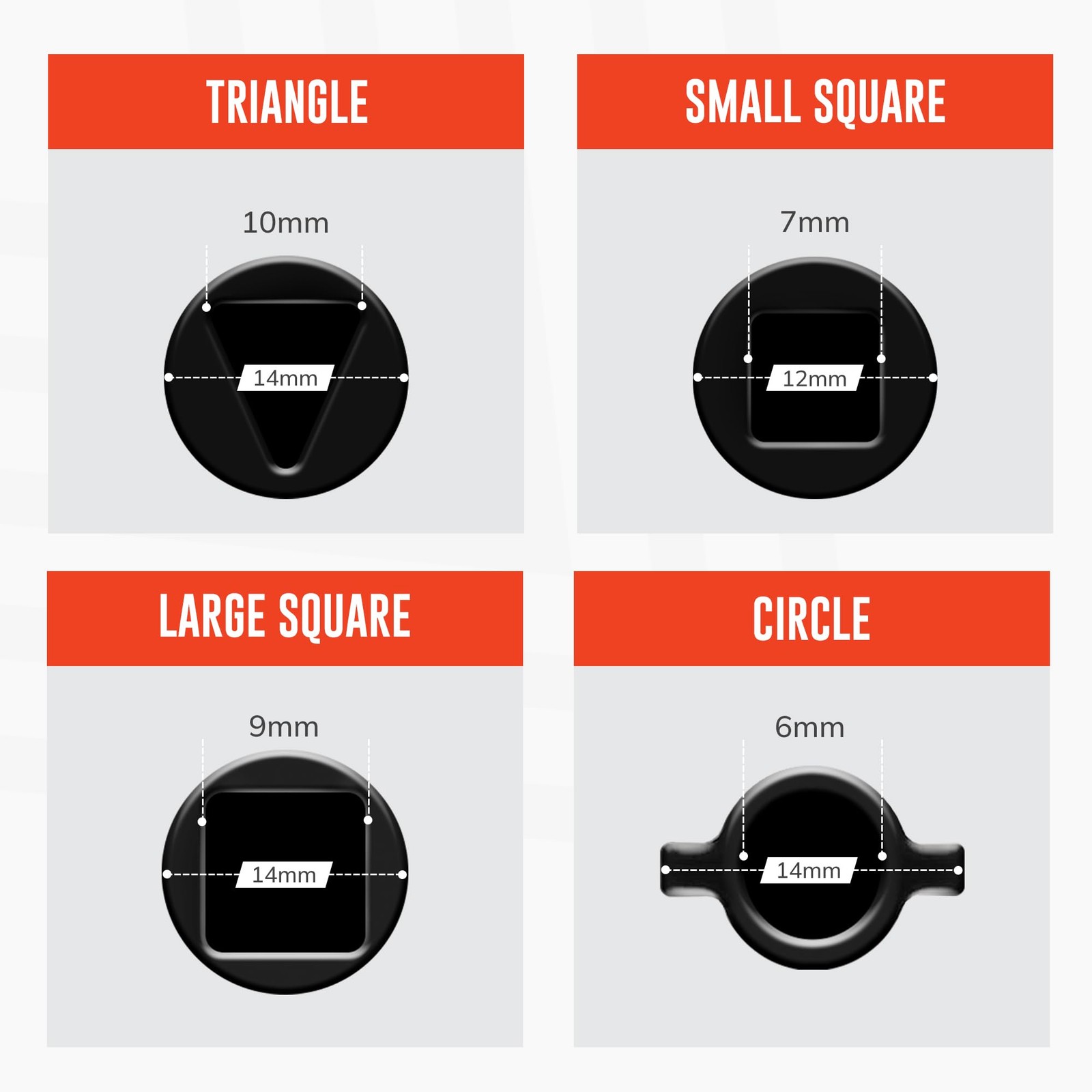 4 Way Multi-Function Key, Black Meter Key, Triangular, Square…