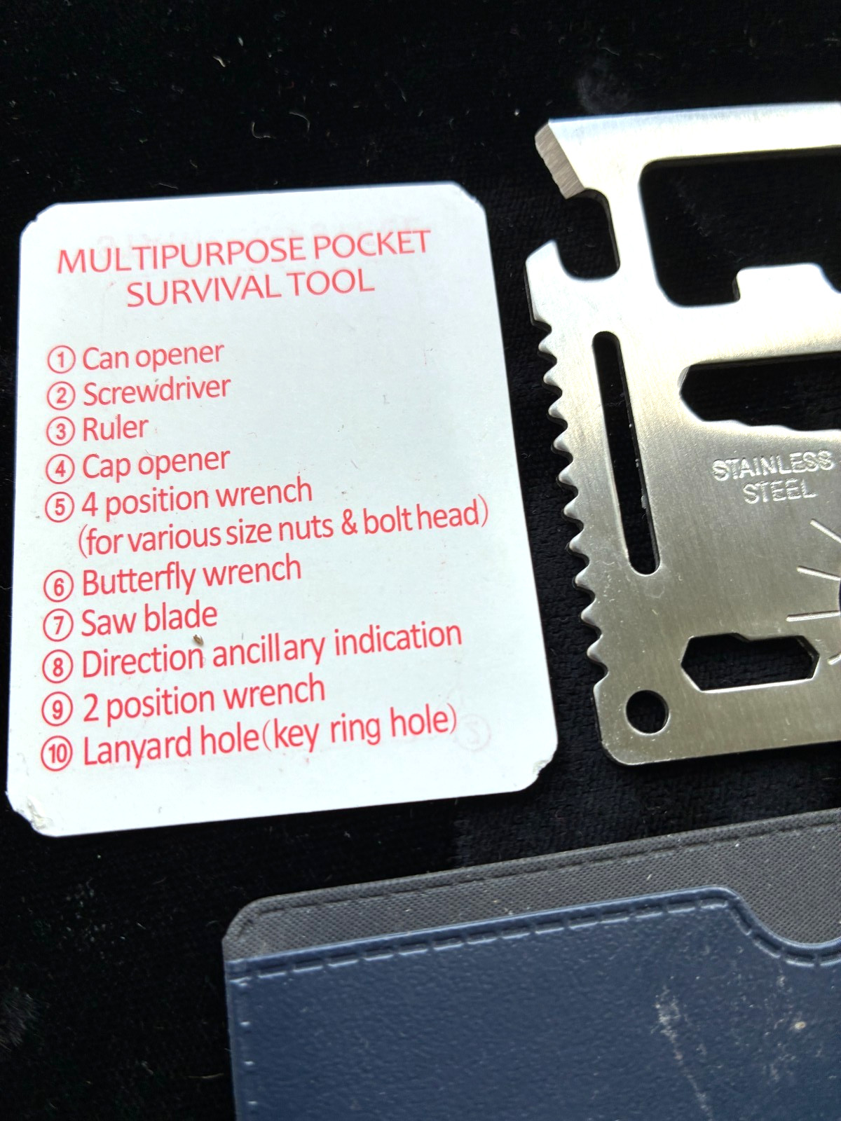 NEW Stainless Steel 10 in 1 Multi Purpose Pocket Survival Tool