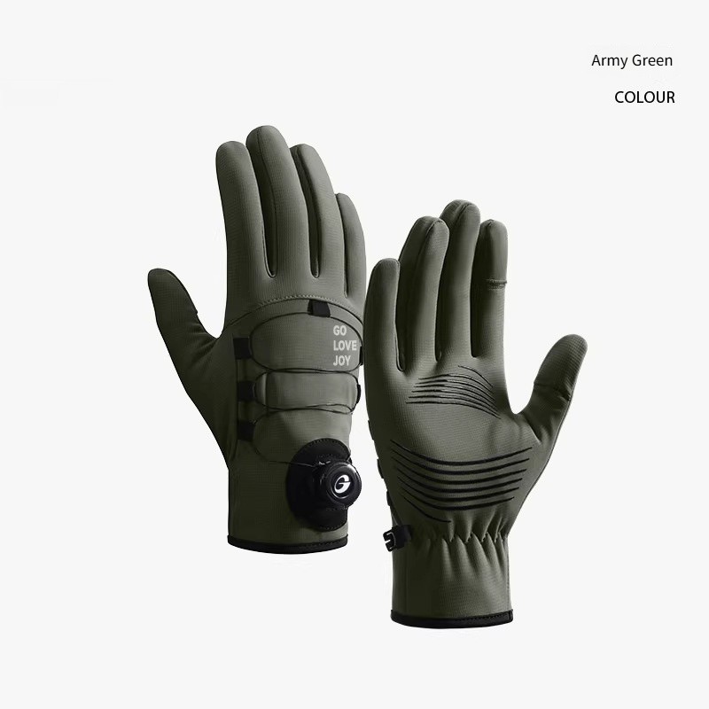 Button style windproof and cold proof outdoor hiking and cycling warm gloves