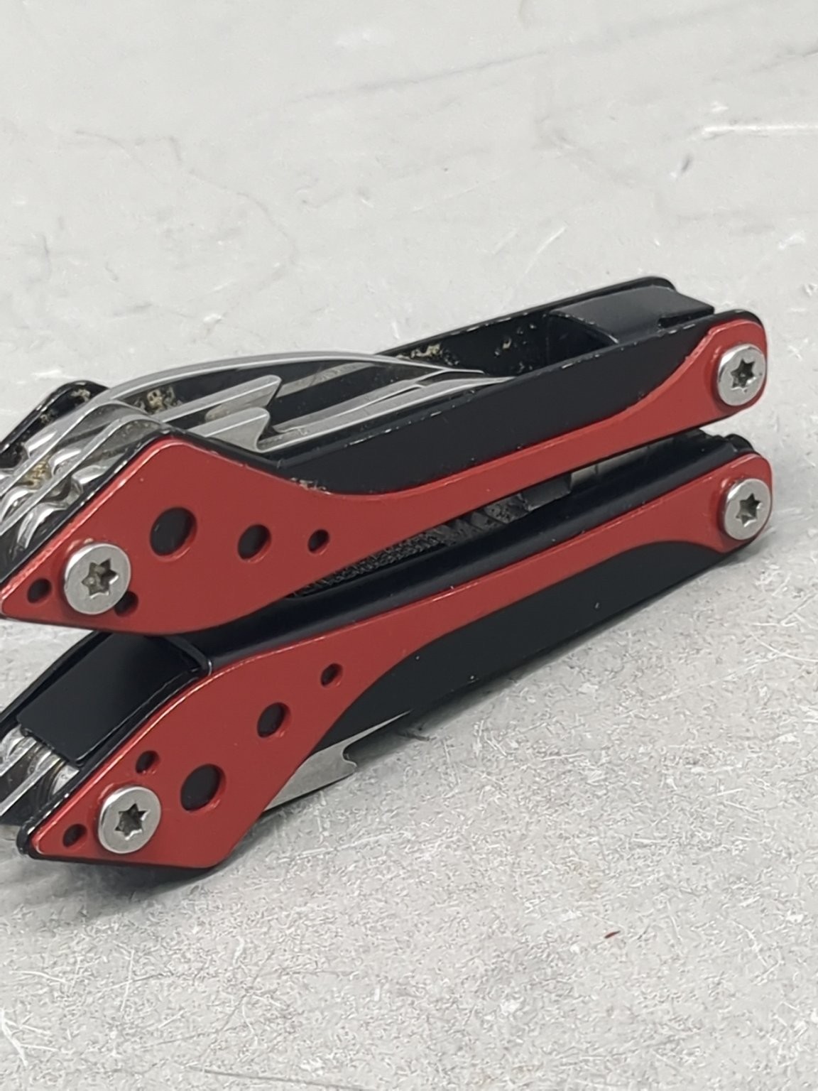 Cabela’s Multi-Tool Stainless Steel Red Black Camping Hiking Knife