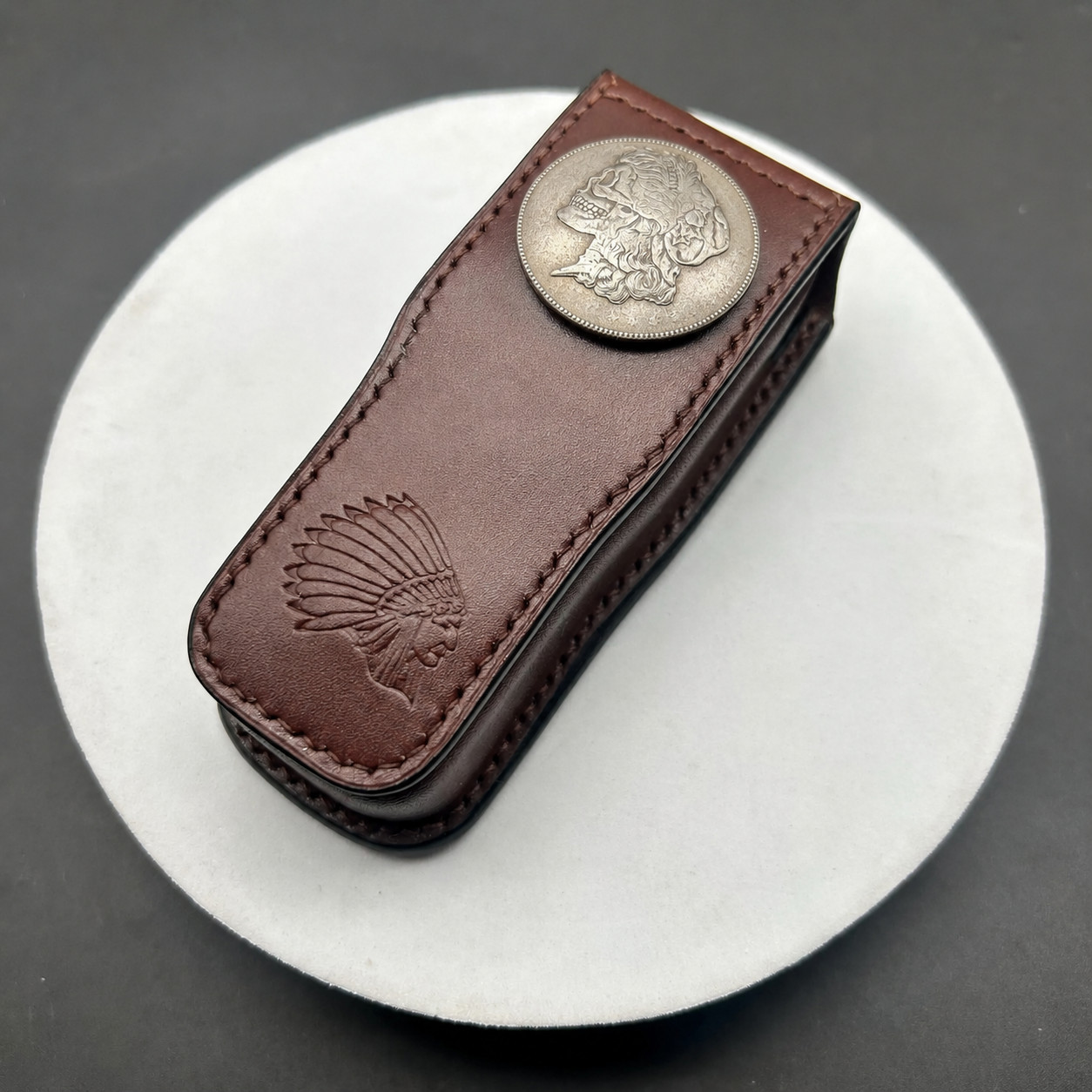 Handmade Leather Sheath Tactical Belt For Leatherman Surge Veg-Tanned