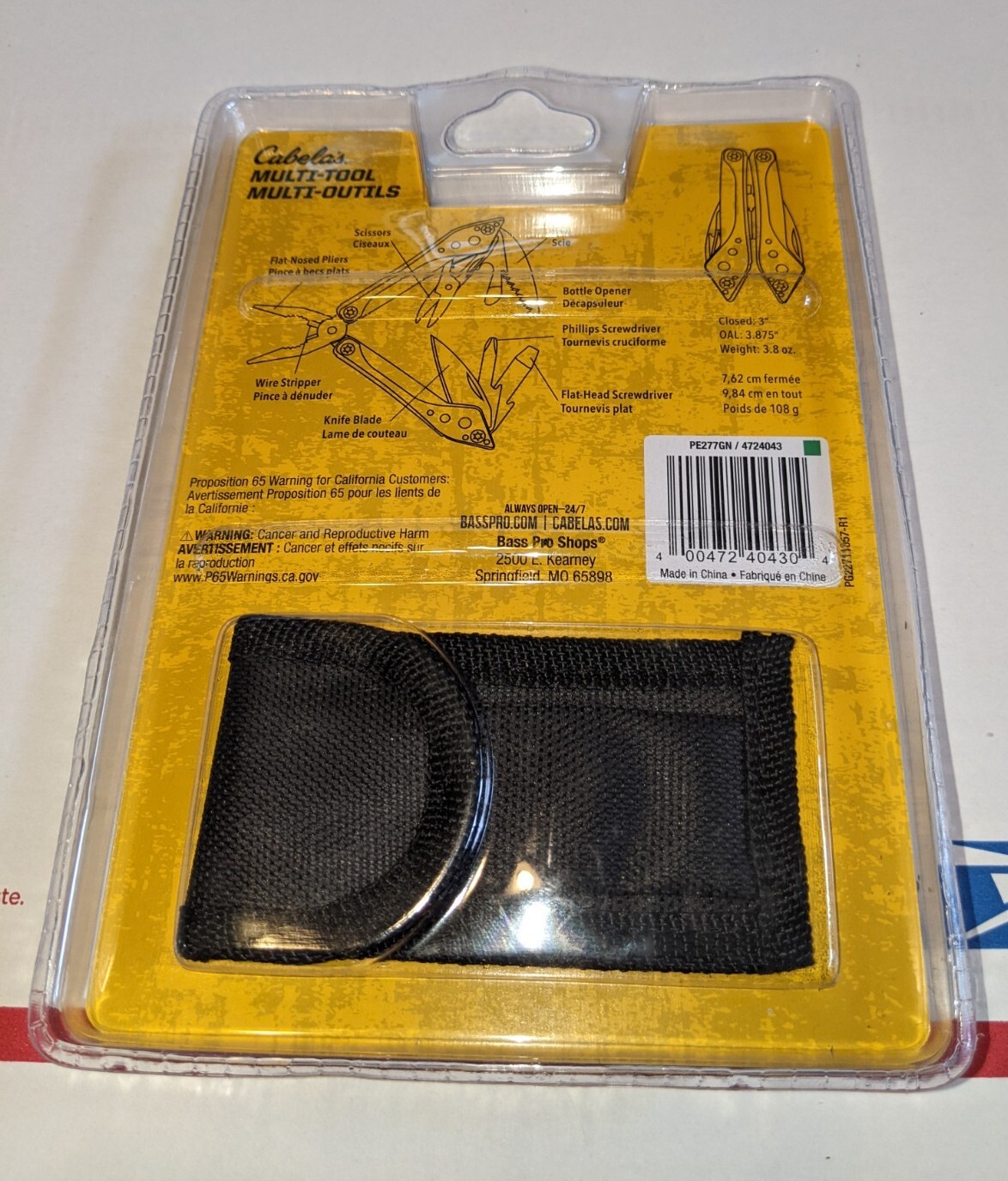 Cabela’s Compact Folding Multi Tool Knife Pliers Scissors Screw Driver Camping.
