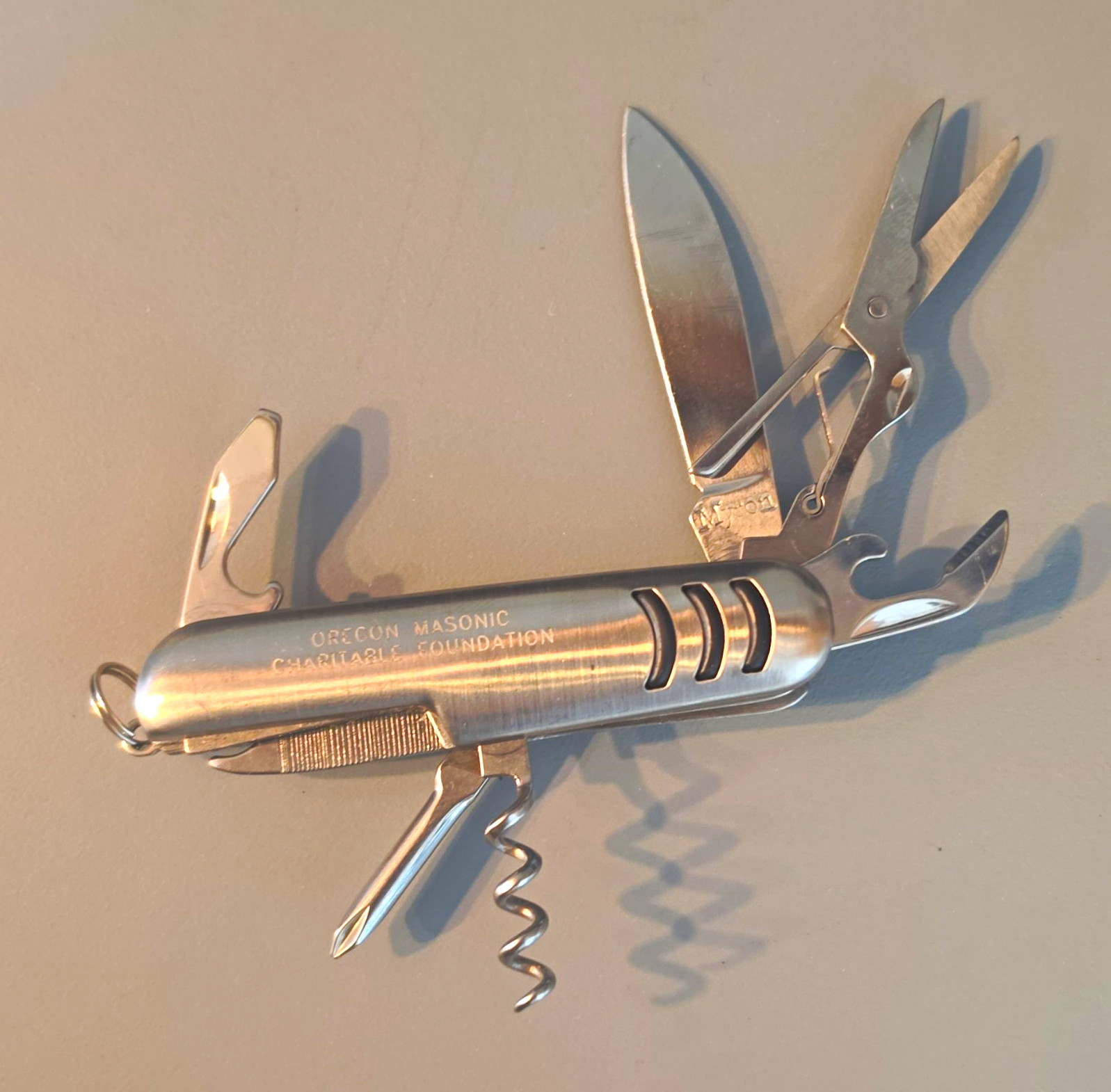 Oregon Masonic Charitable Foundation Stainless Multi-Tool Knife 7 Tools Scissors