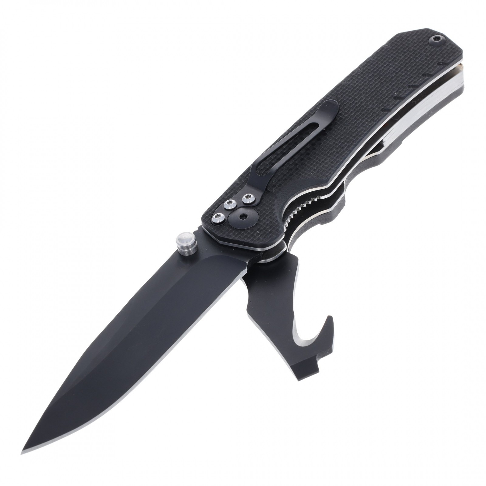 ASR Outdoor 9 in 1 Multitool Folding Pocket Knife with G10 Handle, Black