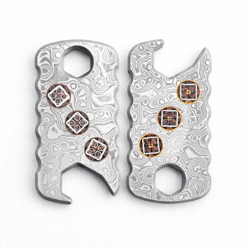 EDC Damascus Steel Multi Tools Card Necklace Wrench Bottle Opener Keychain