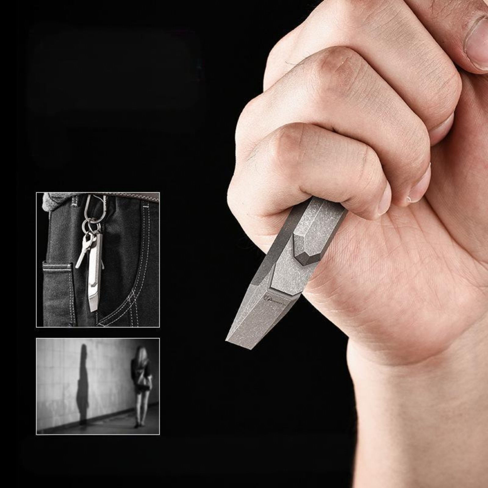 Titanium Alloy EDC Pry Bar Multi Tool Keychain Bottle Opener Lightweight