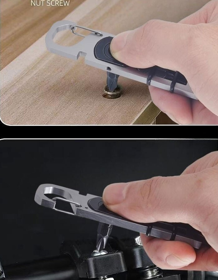EDC Stainless Steel Keychain Pocket Pry Bar Crowbar Opener Outdoor Multi Tools