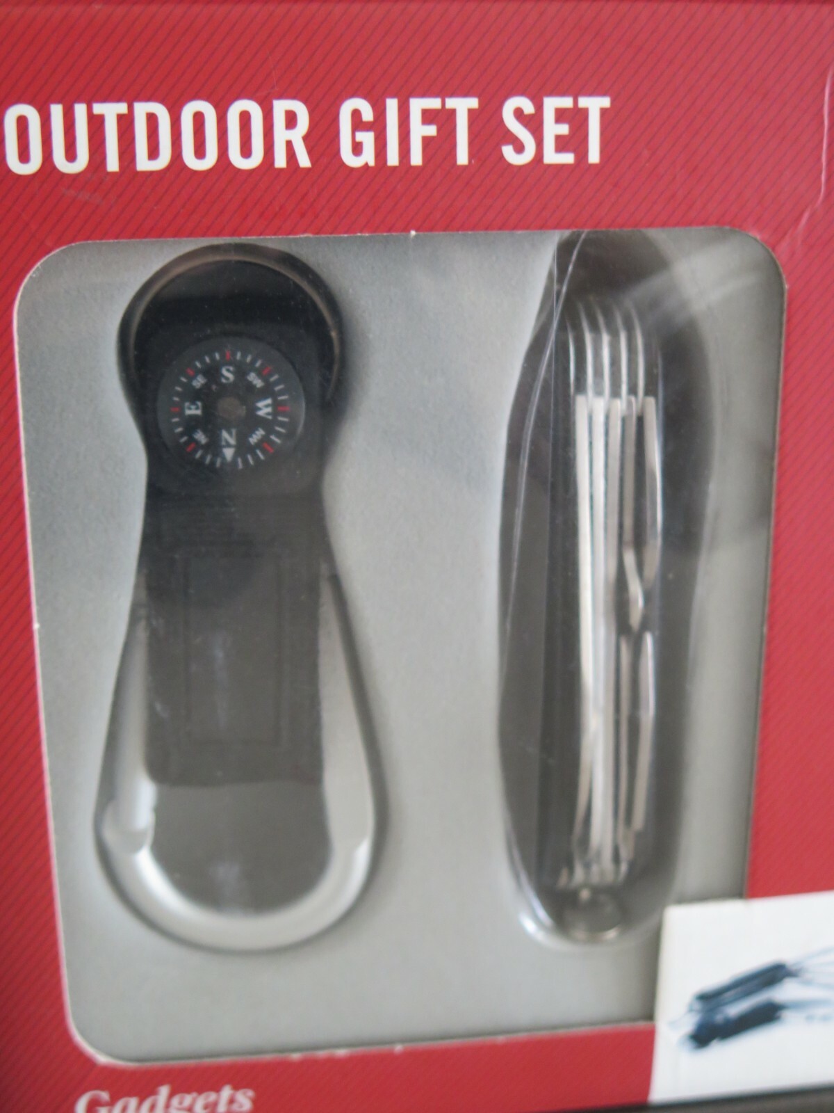 Tandy Brands Accessories, SS Pocket Knife/Carabiner Hook w/Compass Set