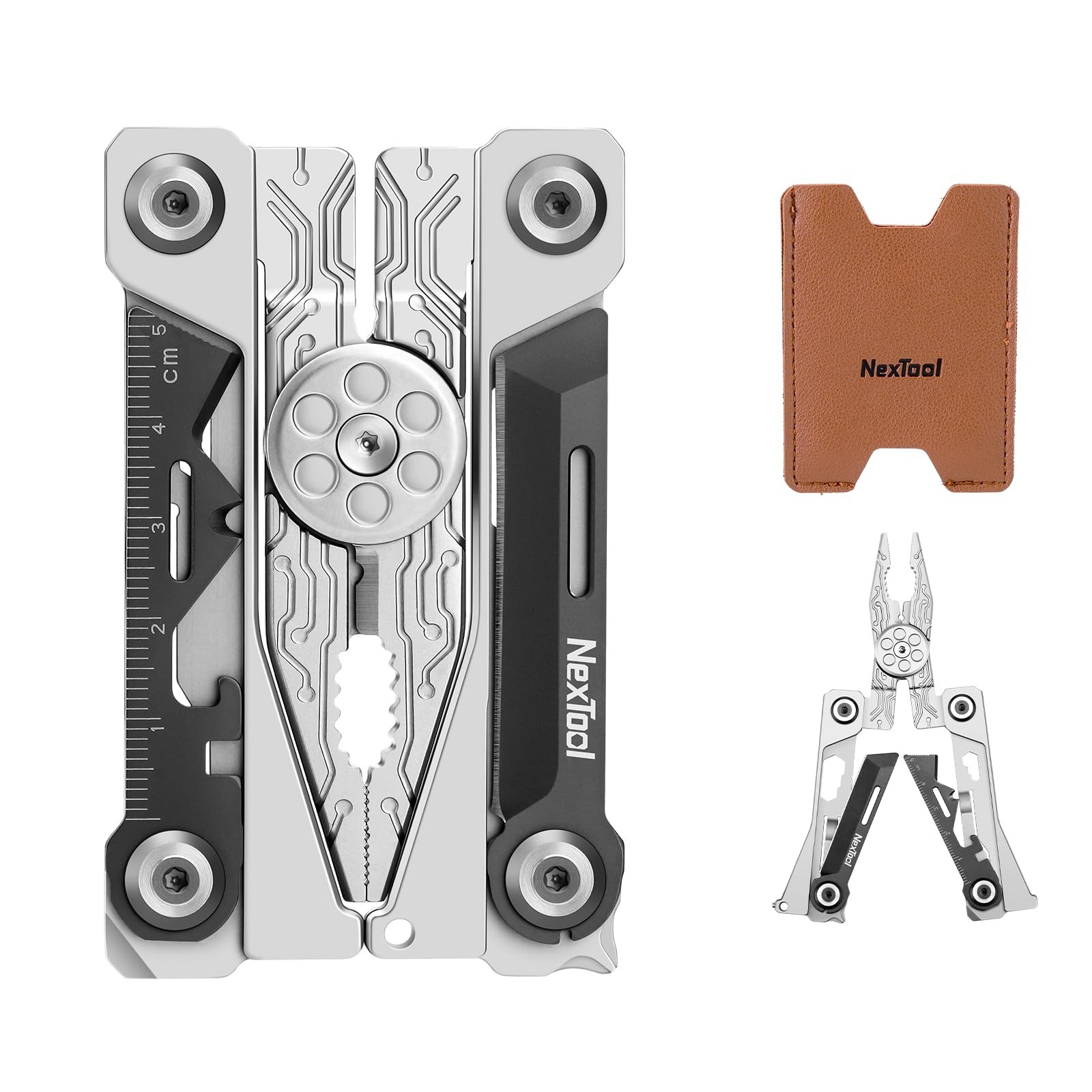 20-in-1 Stainless Steel Folding Credit Card Multitool Wallet – Compact EDC Tool,