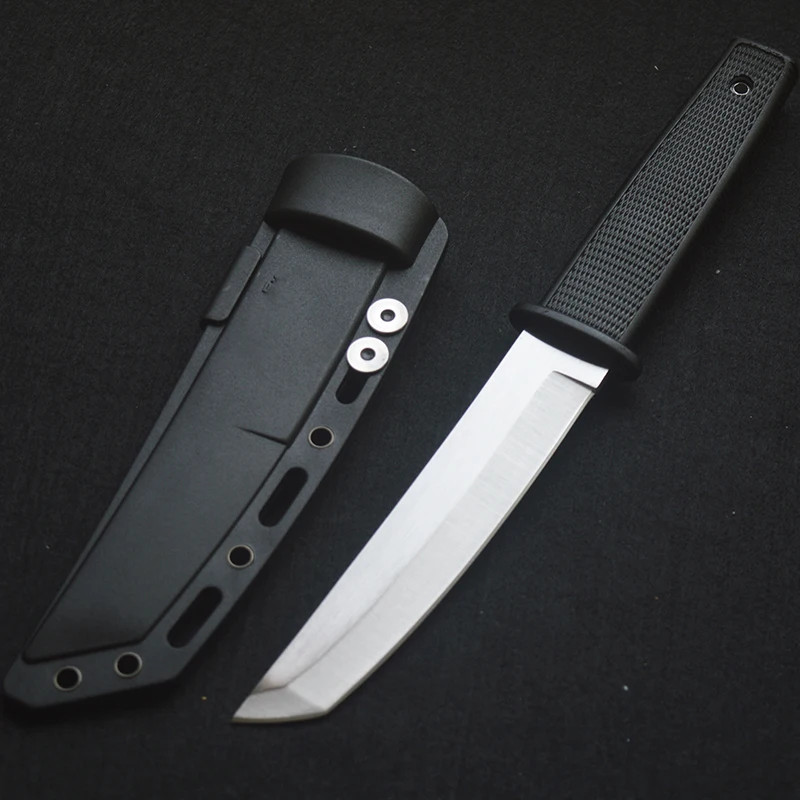 Portable Tanto Fixed Blade Knife ABS Handle Outdoor Camping Survival EDC