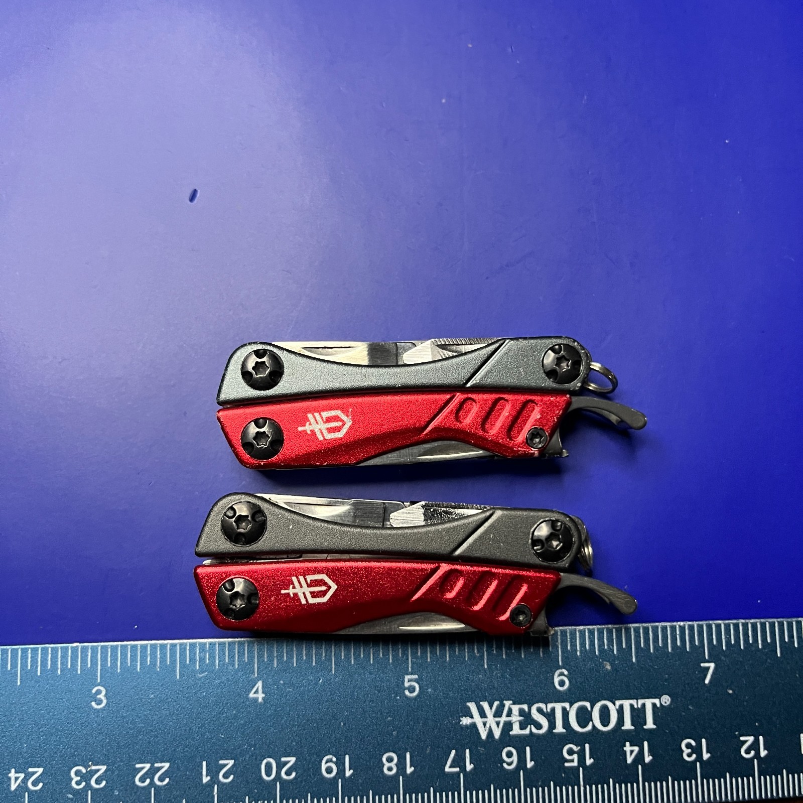 Lot of 2 Gerber Dime Multi-Tools Small Keychain Pliers Knife File Scissors