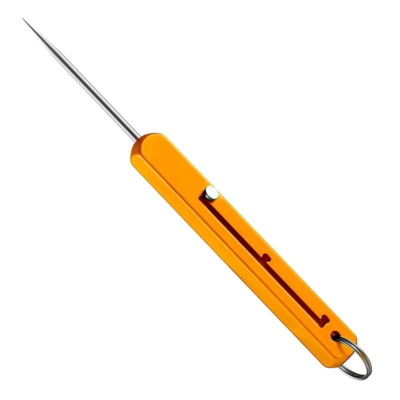 Titanium Alloy Retractable Toothpick Portable EDC Keychain Fruit Fork Tool