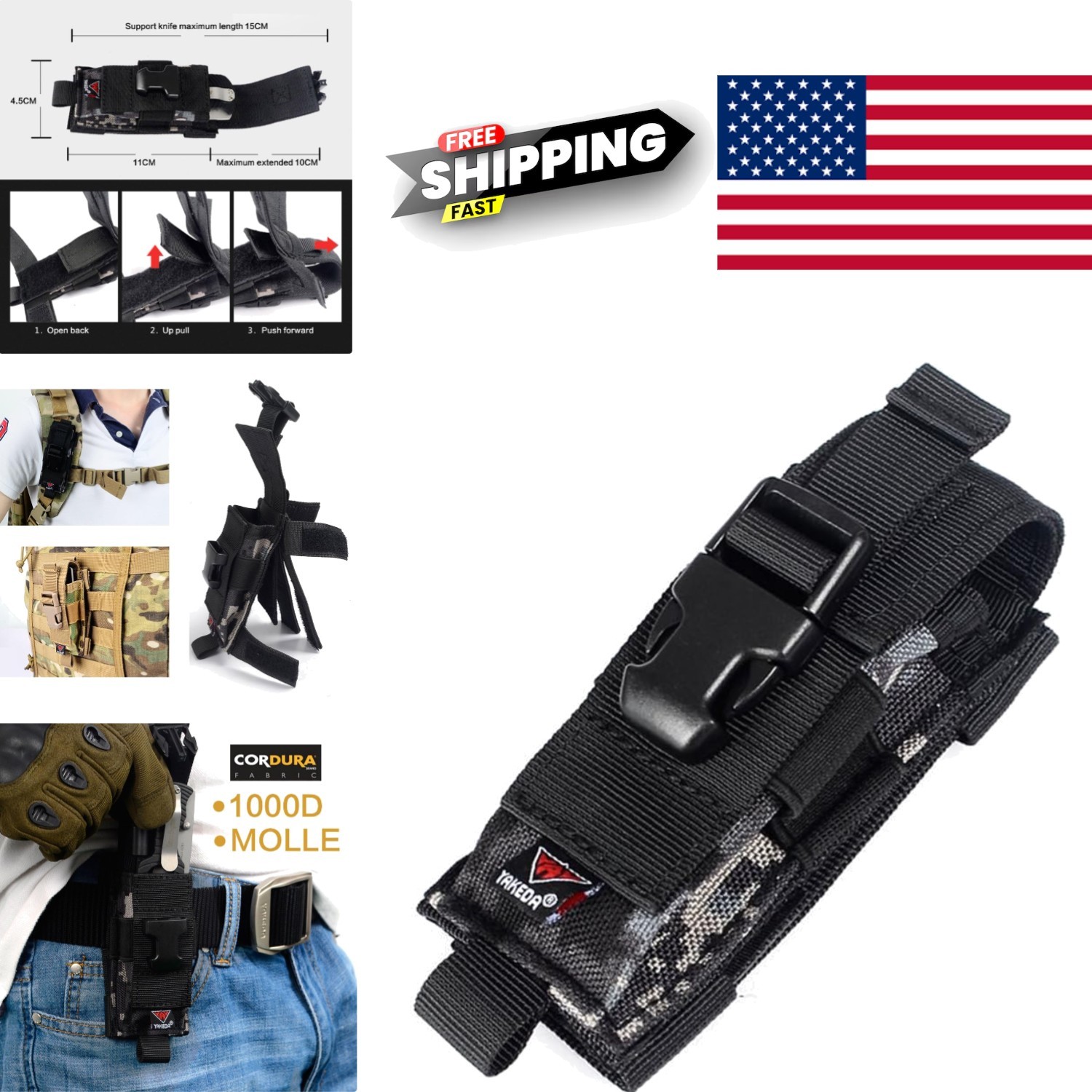 Durable Nylon Mag Pouch for Folding Tools and Flashlights Easy Carry Design