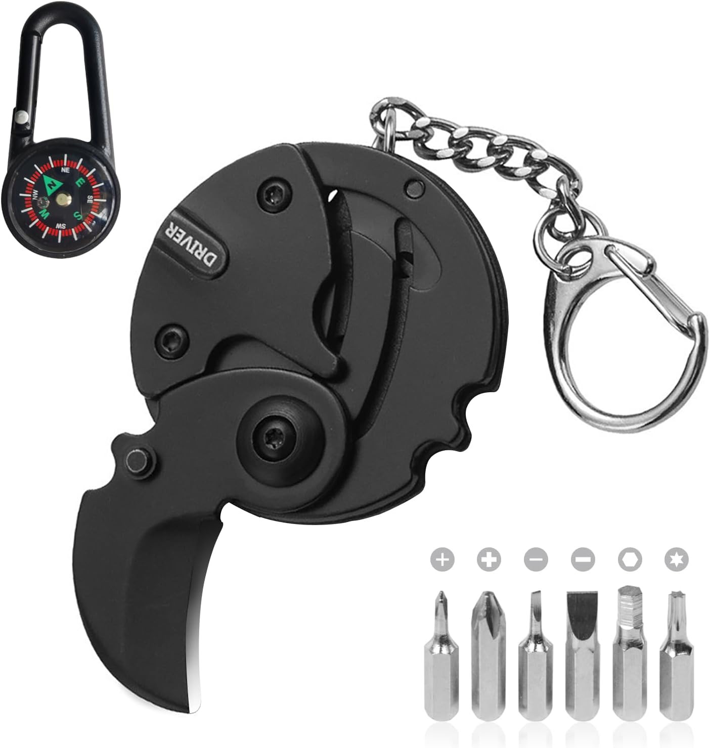 7-In-1 Mini Outdoor Folding Multifunctional Tool – Small EDC Multitool with Scre