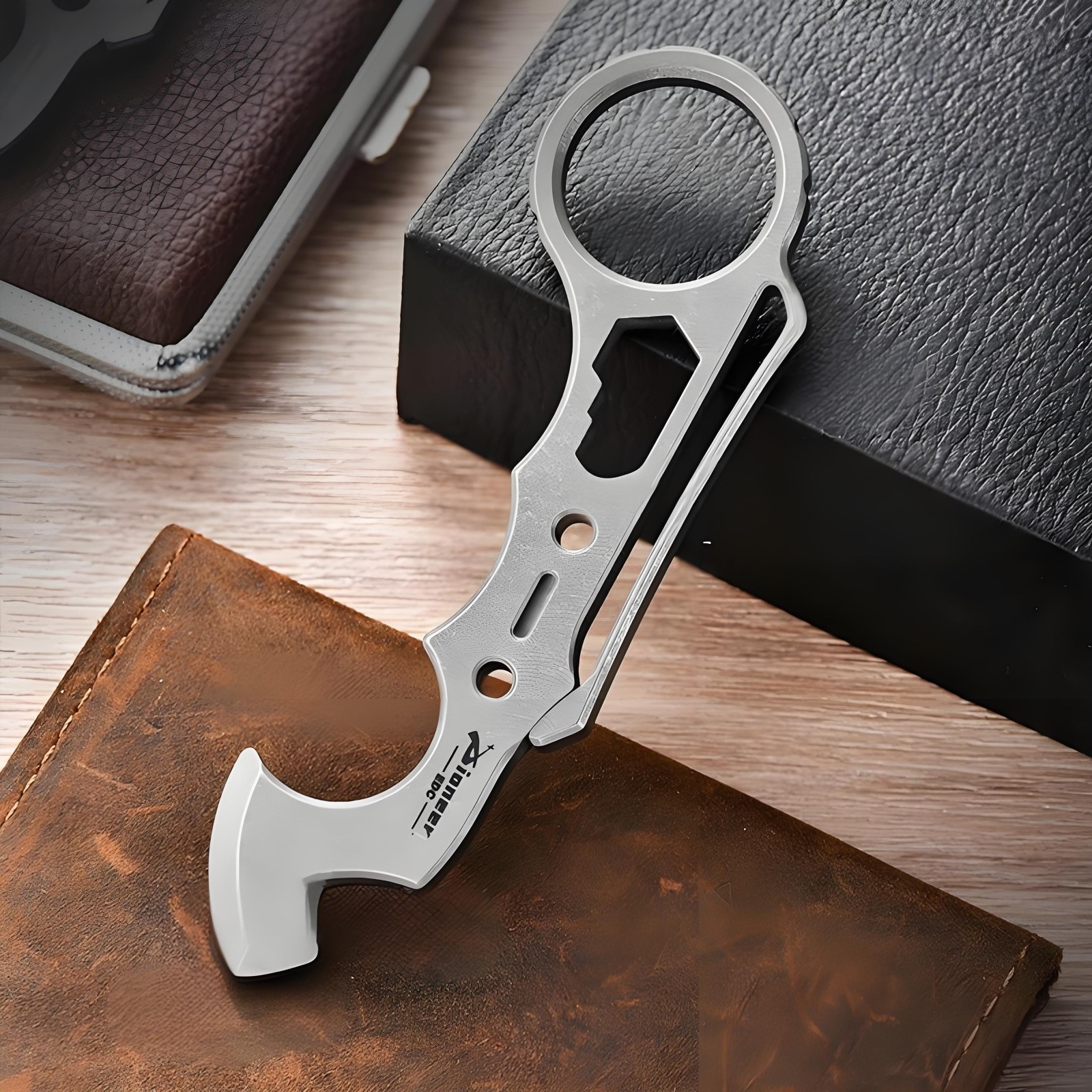 Titanium Alloy EDC Finger Ring Pry Bar Multi Tool Outdoor Survival Gear