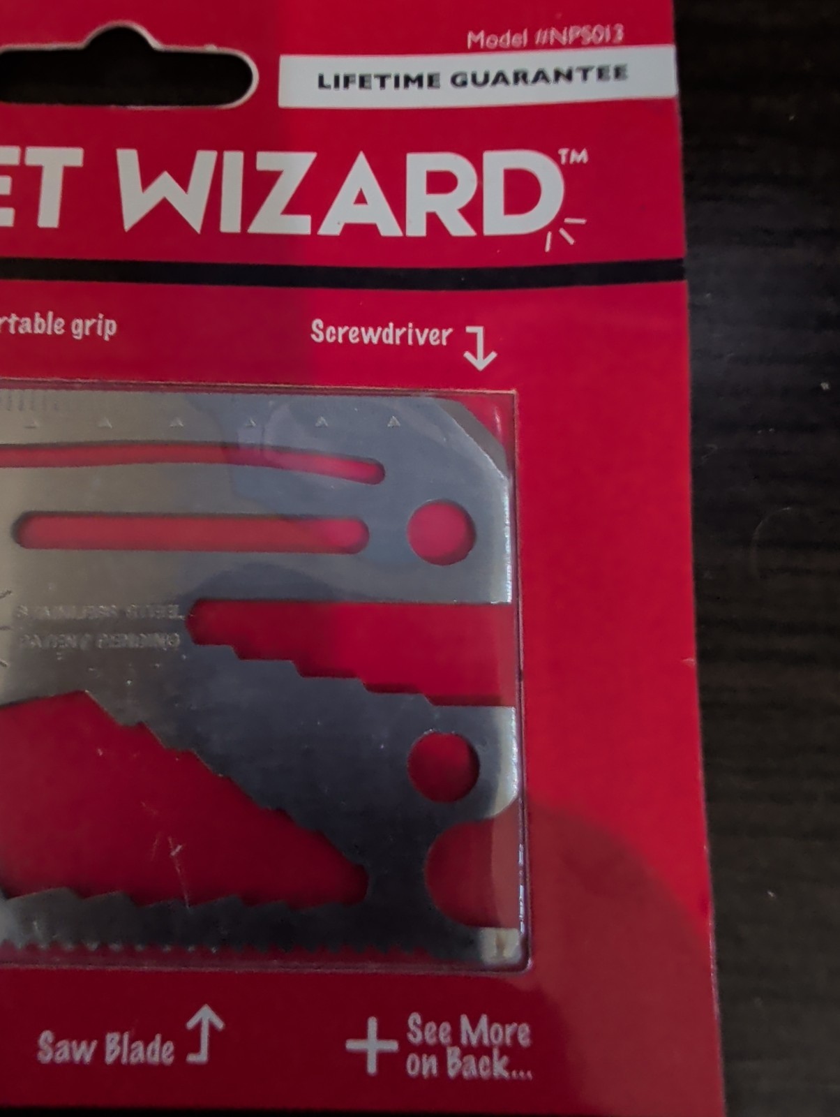 Wallet Wizard Survival Multi Tool 26 tools, Small Credit card size, camping