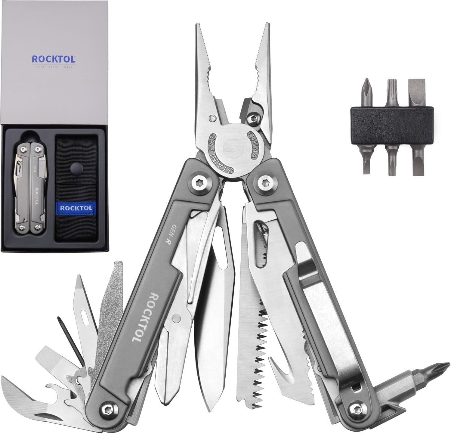 Multitool Pliers, EDC Multitool Pocket Knife VG10 Blade, 27-In-1 Multi-Tool with