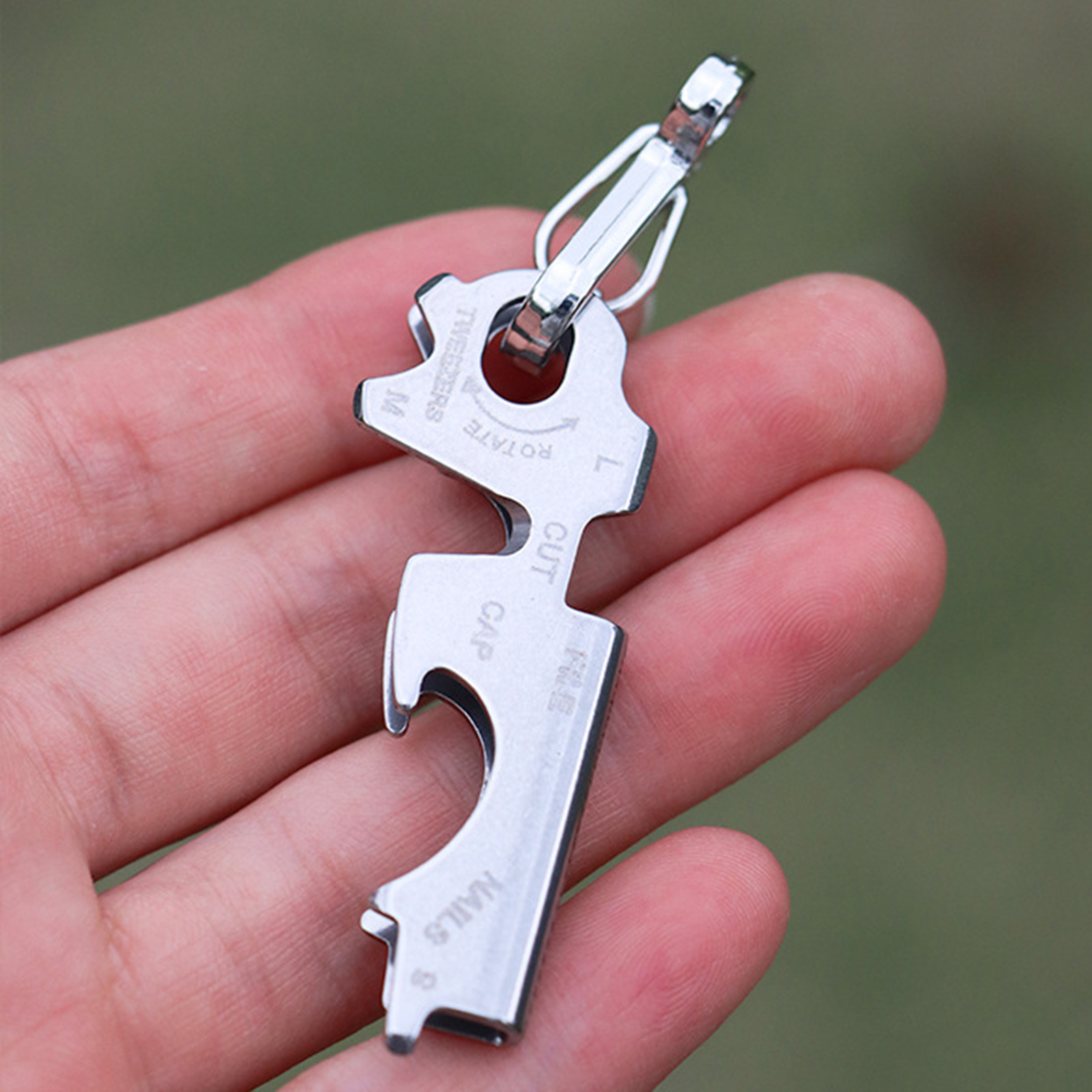 2 Pcs Keychain Tools and Gadgets 8 in 1 Stainless Steel Screwdriver Tool