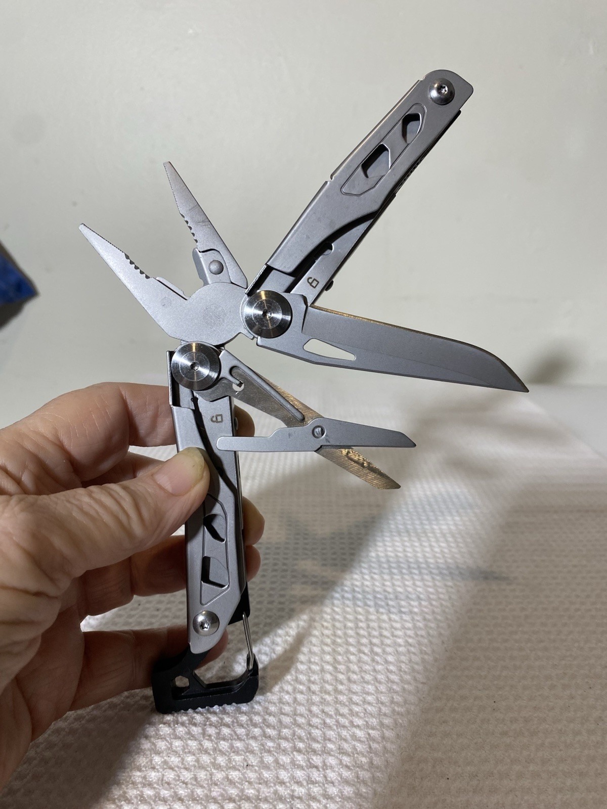 Silver Stainless Steel 13 In 1 Multi-Tool, Plier, Knife, Screwdrivers