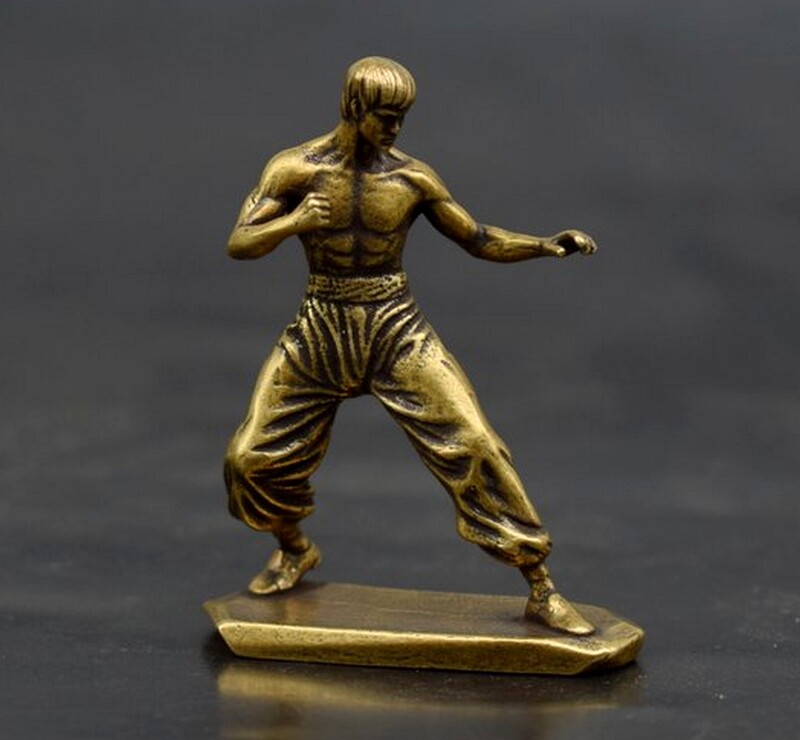 Martial Artist Bruce Lee Statue Crafts Sculpture Kung Fu Home Furnishings