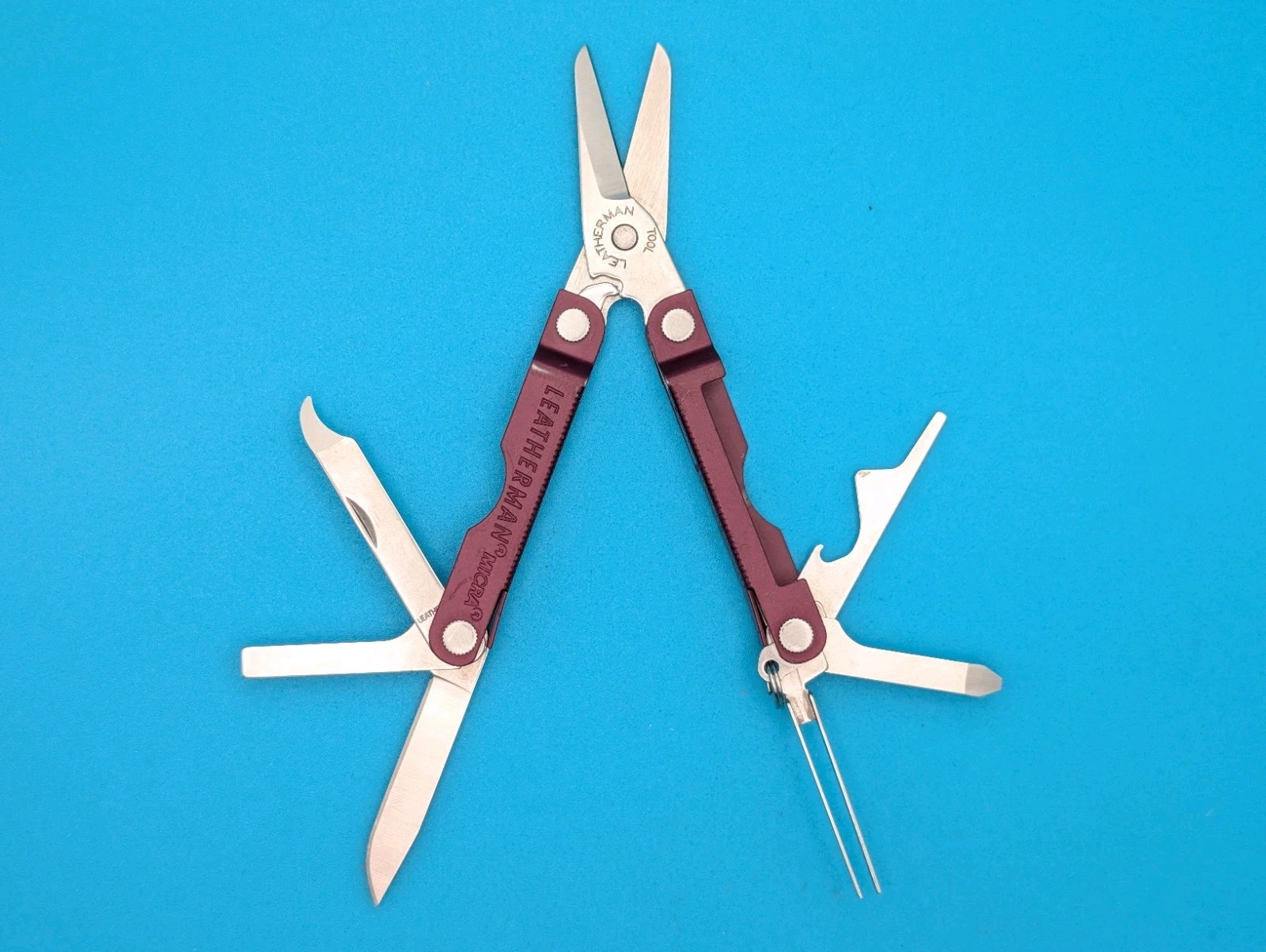 Leatherman Micra Multi-Tool, Knife, Scissors, Key Ring, Maroon!