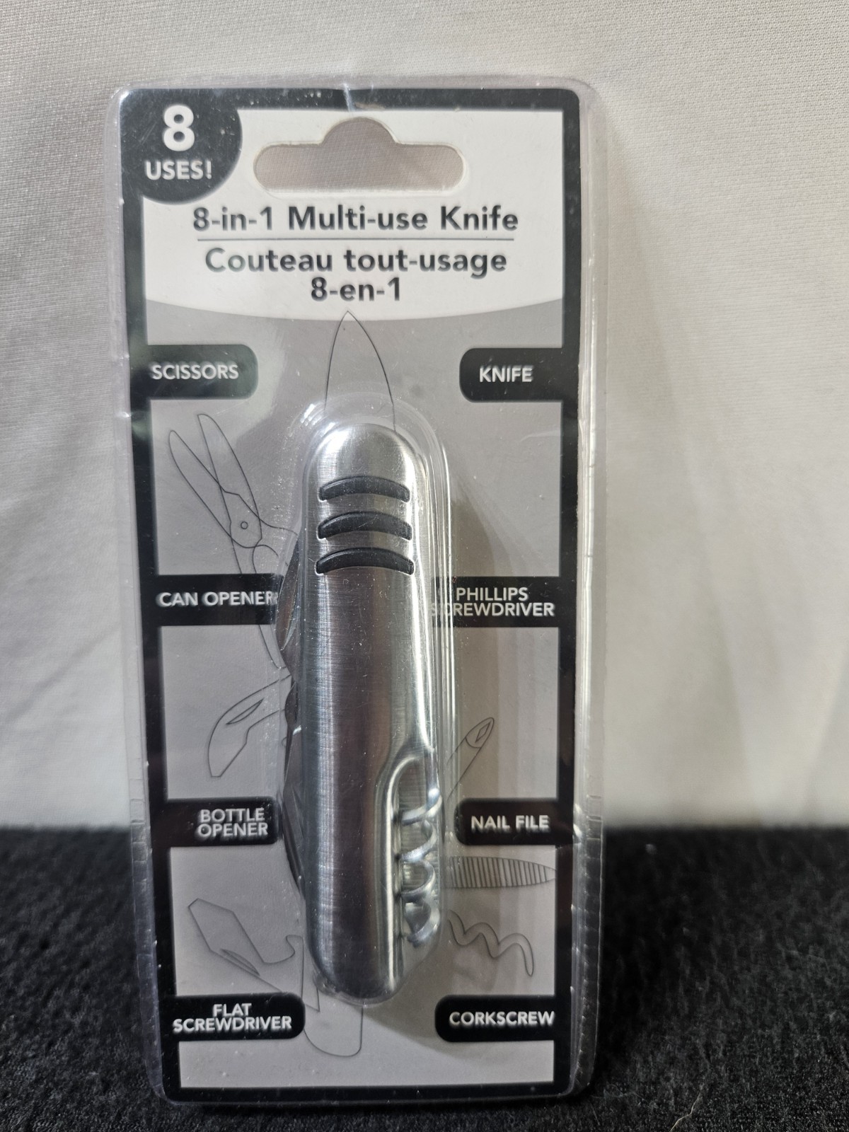 Pocket Knife Multi-use 8 functions in 1 Handy Jack Knife for Camping or Purse