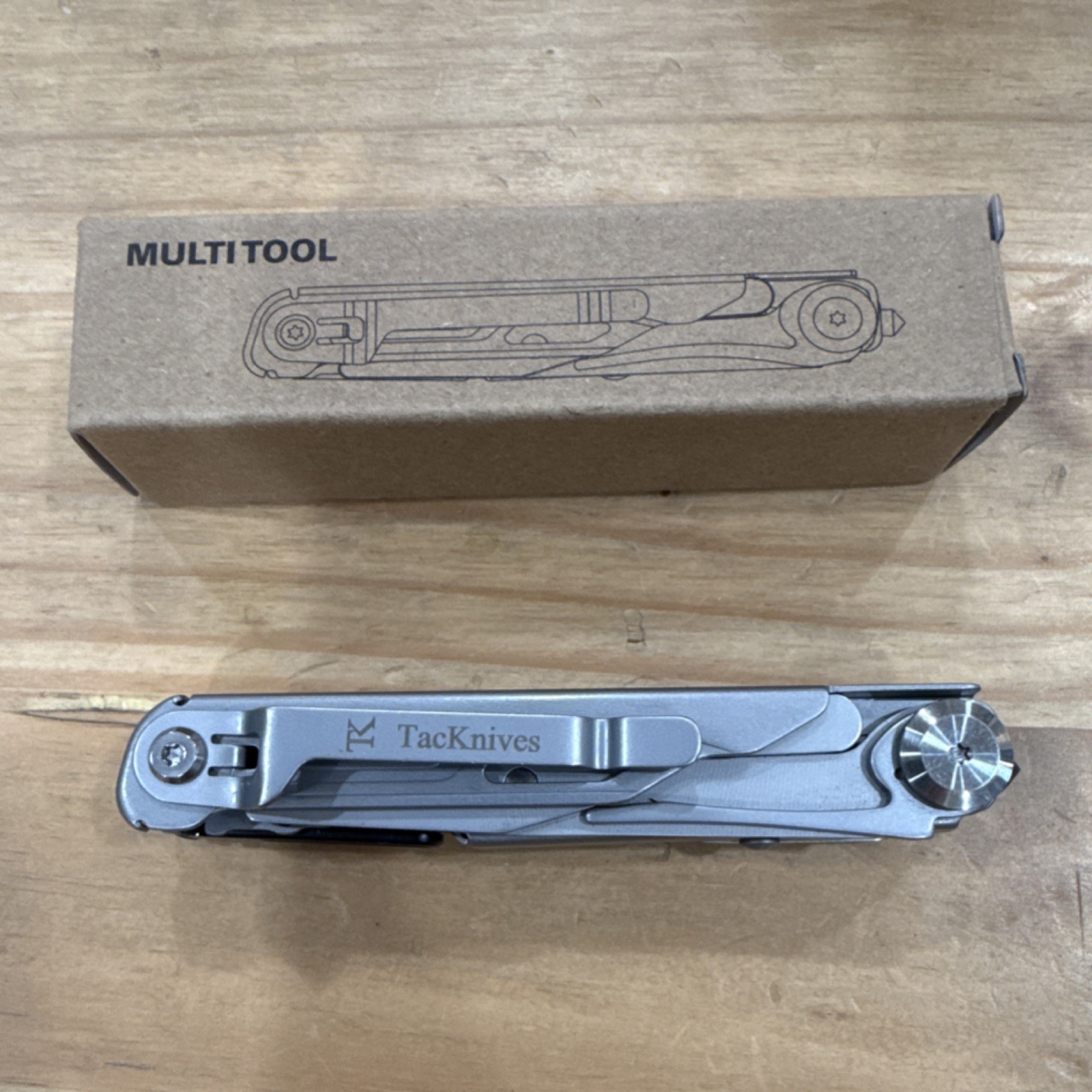 TacKnives Silver Stainless Steel Multi-Tool Knife, Scissors, Saw, Bottle Opener