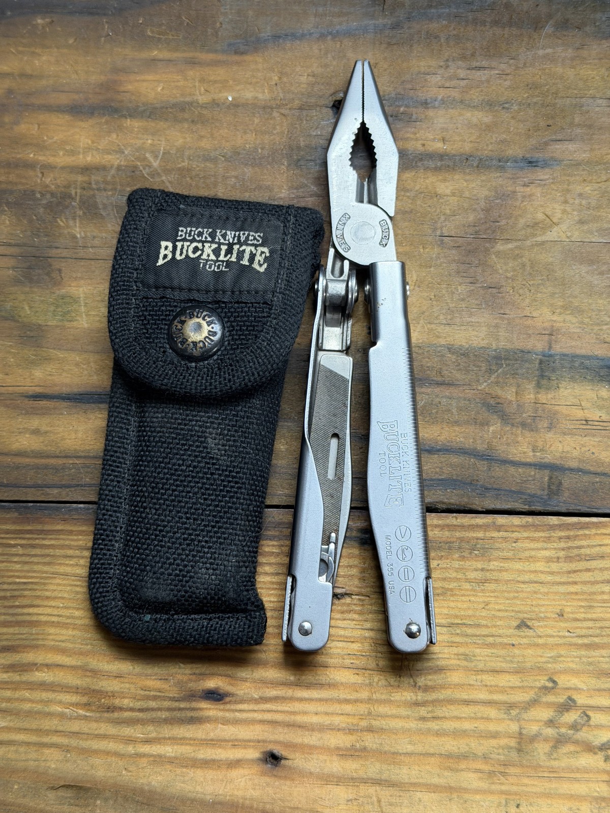 BUCK KNIVES -BUCKLITE NO. 355 Multi Tool Plier Screwdrivers File USA made