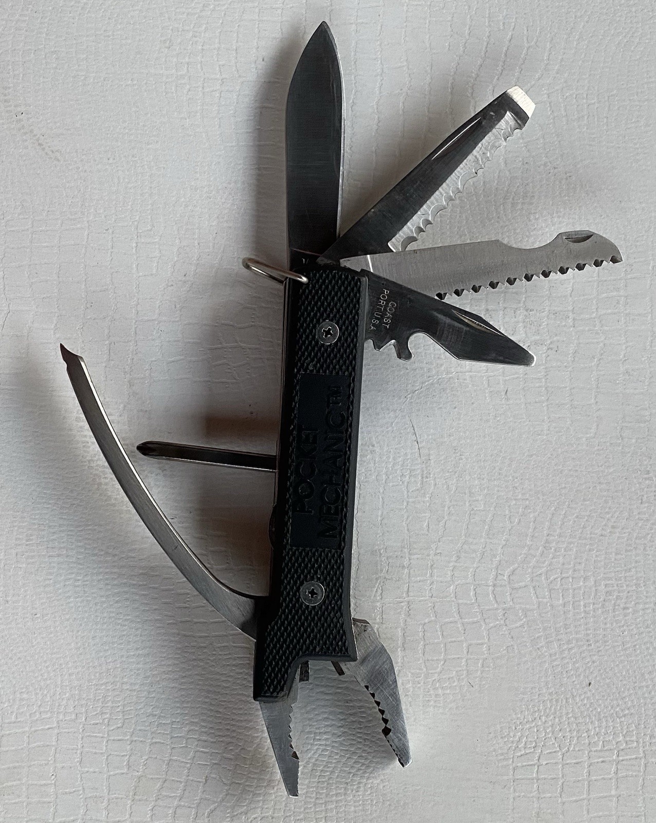 VINTAGE MULTI Tool w/SHEATH 14 Tool “POCKET Mechanic TOOL” Used USA Made