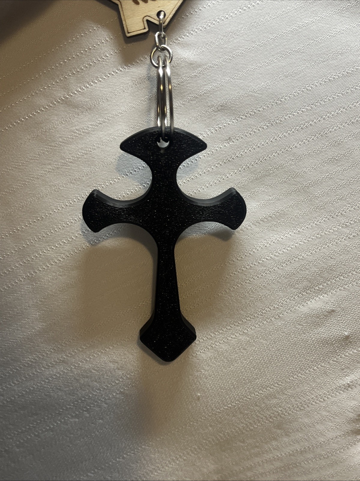 Christian Cross Keychain 3D Printed EDC Faith Gift Pocket Cross Religious Ring