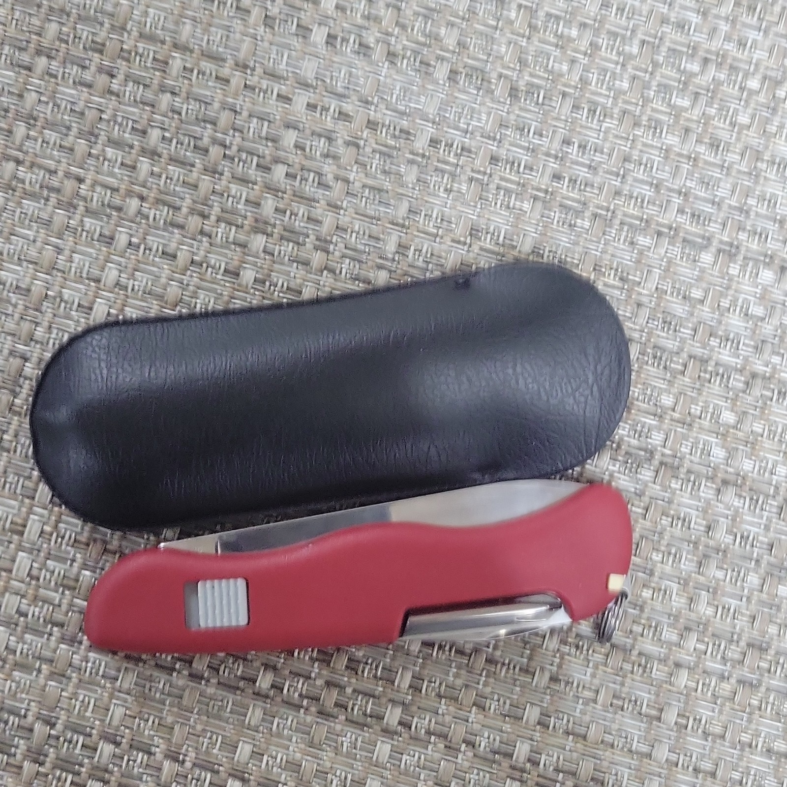 Victorinox Red Multi-Tool Pocket Knife Stainless Steel Straight Edge with Case
