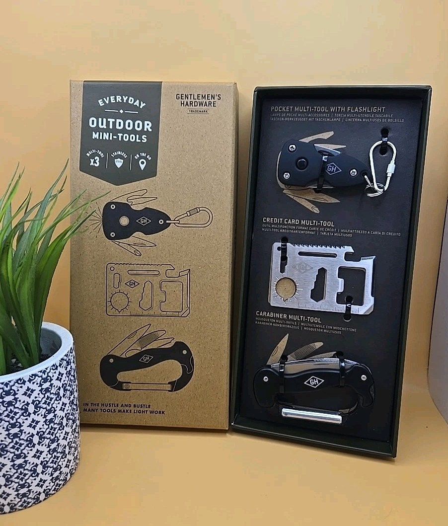 Gentlemen’s Hardware Everyday Outdoor Set of 3 Mini-Tools, Stainless Steel *New