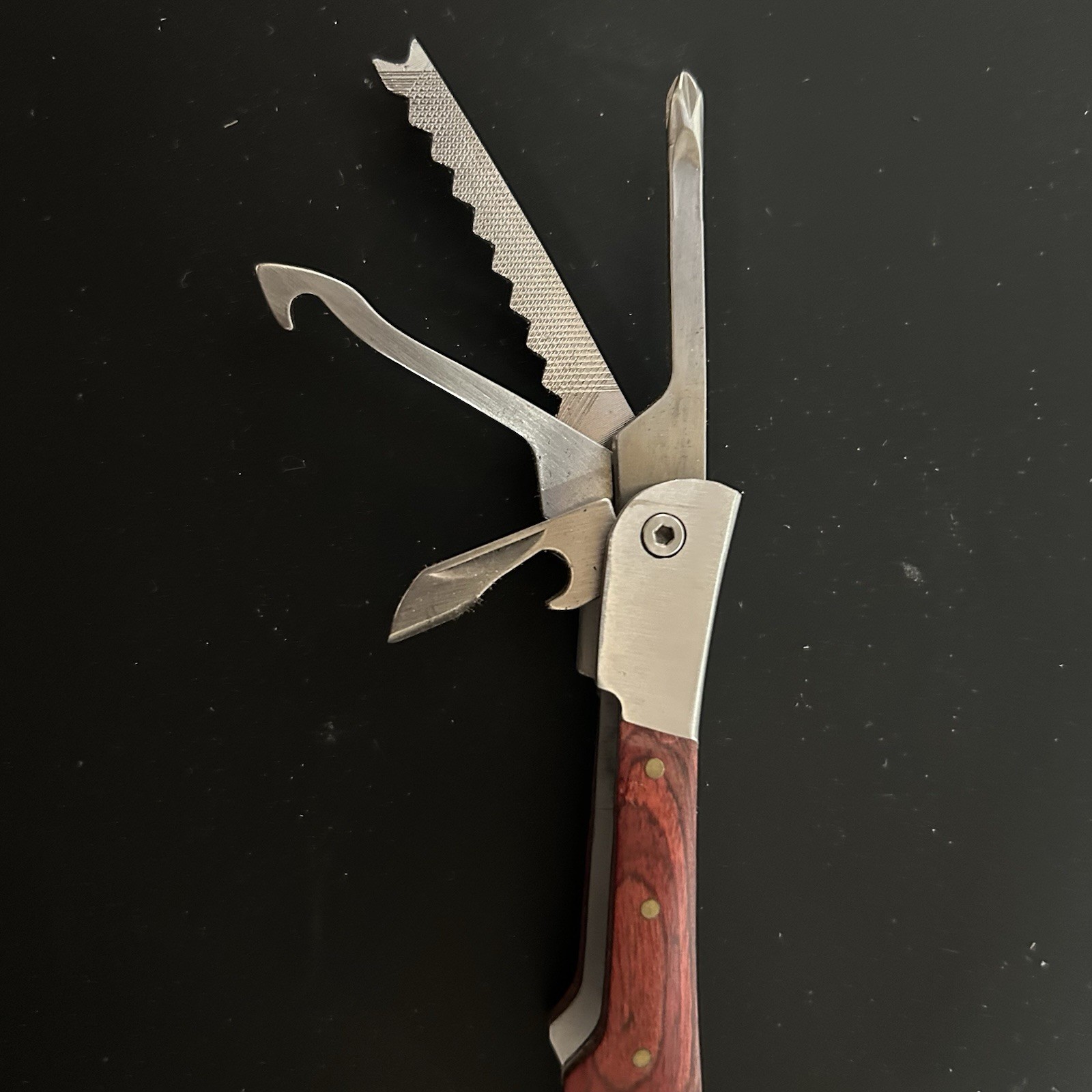 SHEFFIELD #12704 STAINLESS STEEL FOLDING PLIERS & MULTI TOOL KNIFE SAW