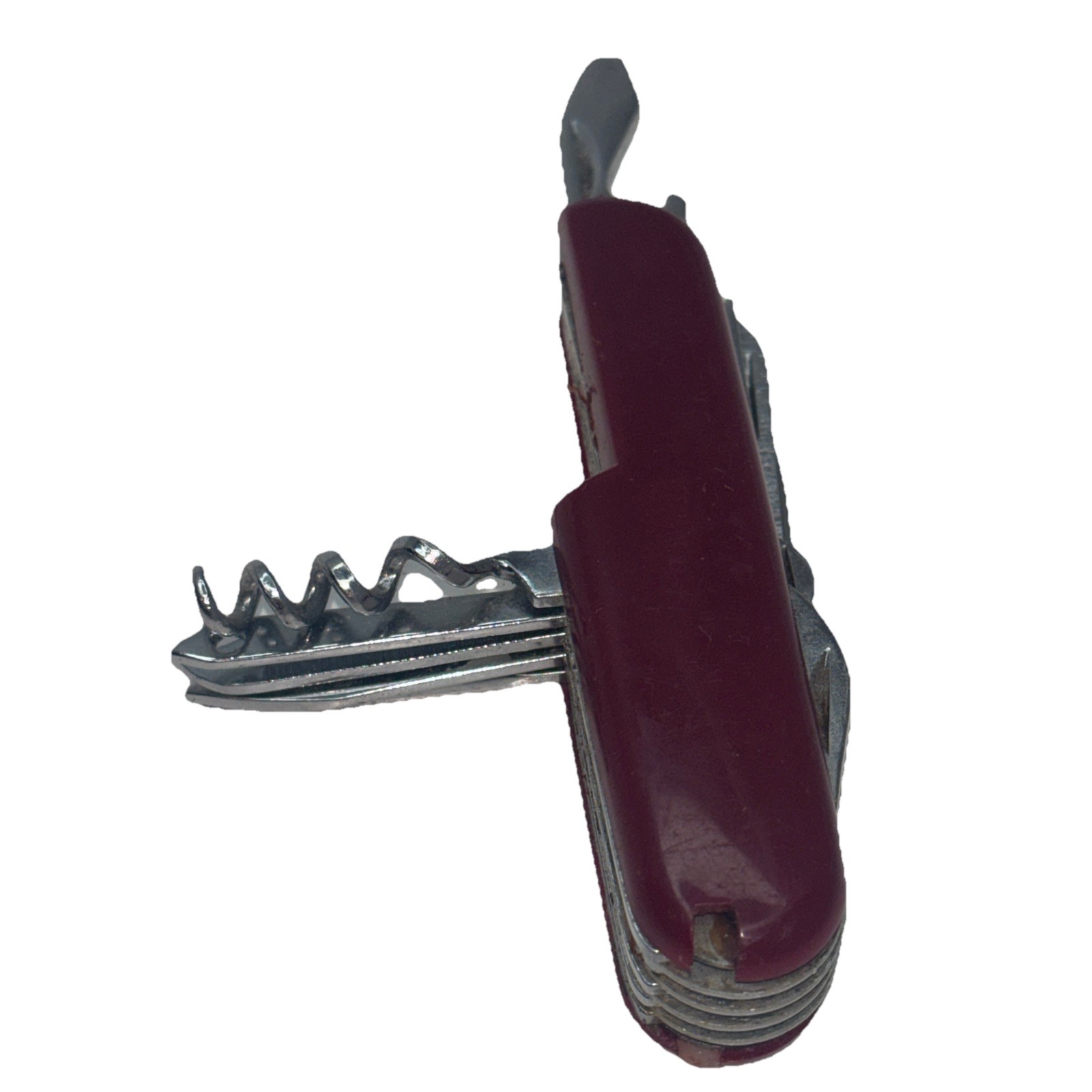 Diamond Superior Multi Purpose Pocket Knife Maroon Corkscrew Scissors No Twizzer