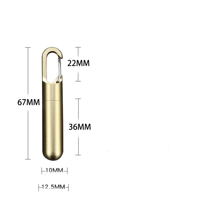 Brass Keychain Survival Waterproof Box Integrated Medicine Pill Box EDC Tool Box