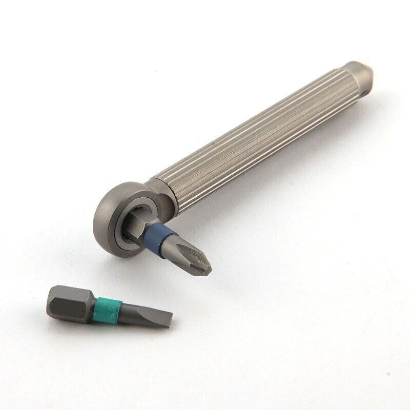 Titanium Brass S2 steel Multi Tools Card Screwdriver Pocket Outdoor Keychain EDC
