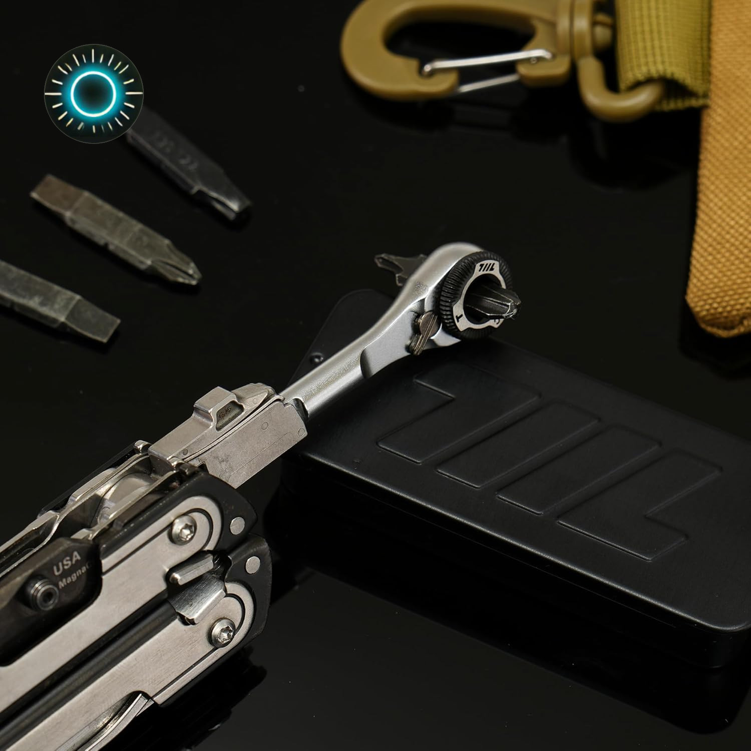 711L EDC Ratchet Wrench for Leatherman Multitools MK2 – Compact Flat End Screwdr