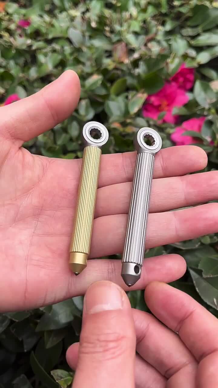 Titanium Brass S2 steel Multi Tools Card Screwdriver Pocket Outdoor keychain EDC