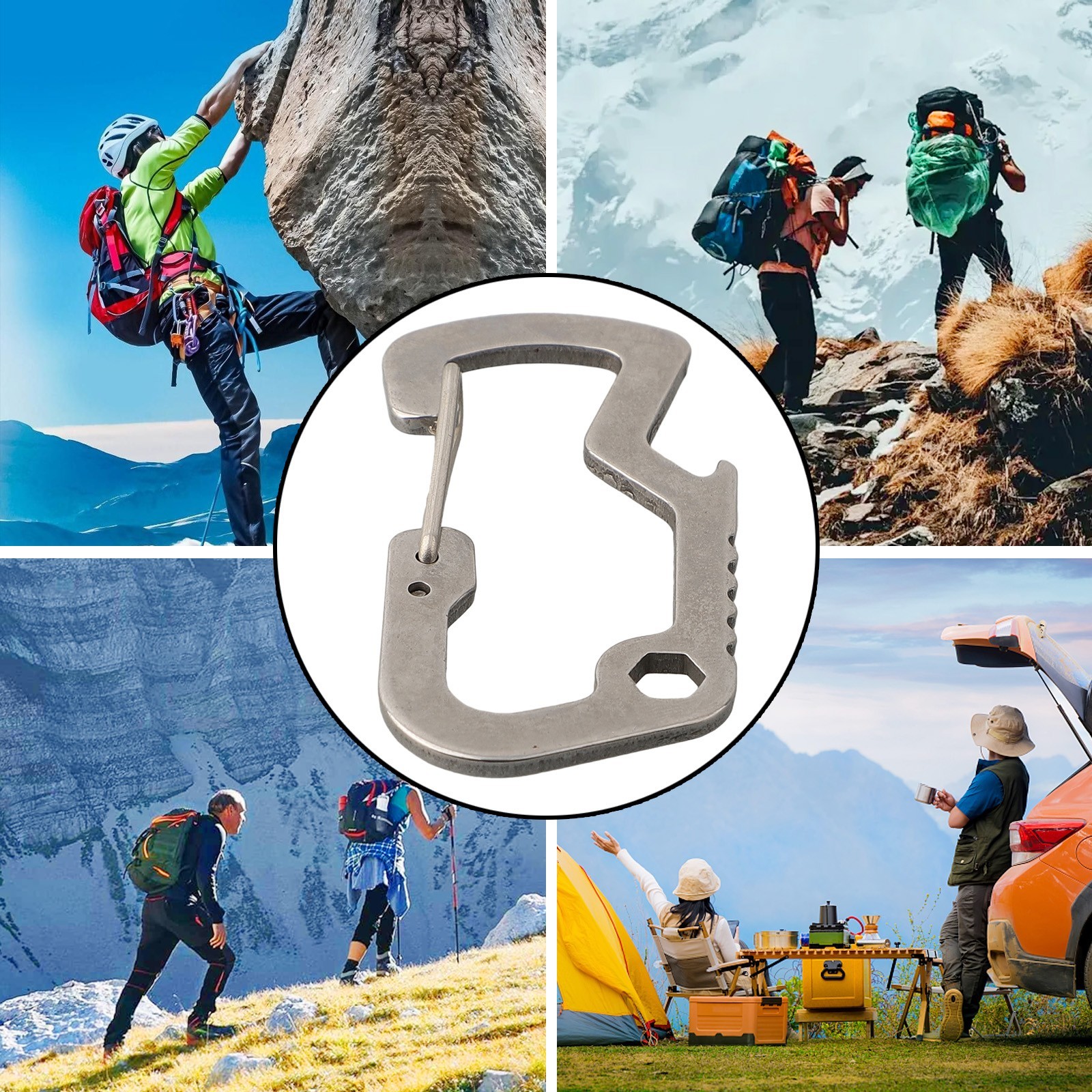 Lightweight Factory Carabiner Bottle Opener 1 Pc 3.3*6.8cm Inner Hexagonal