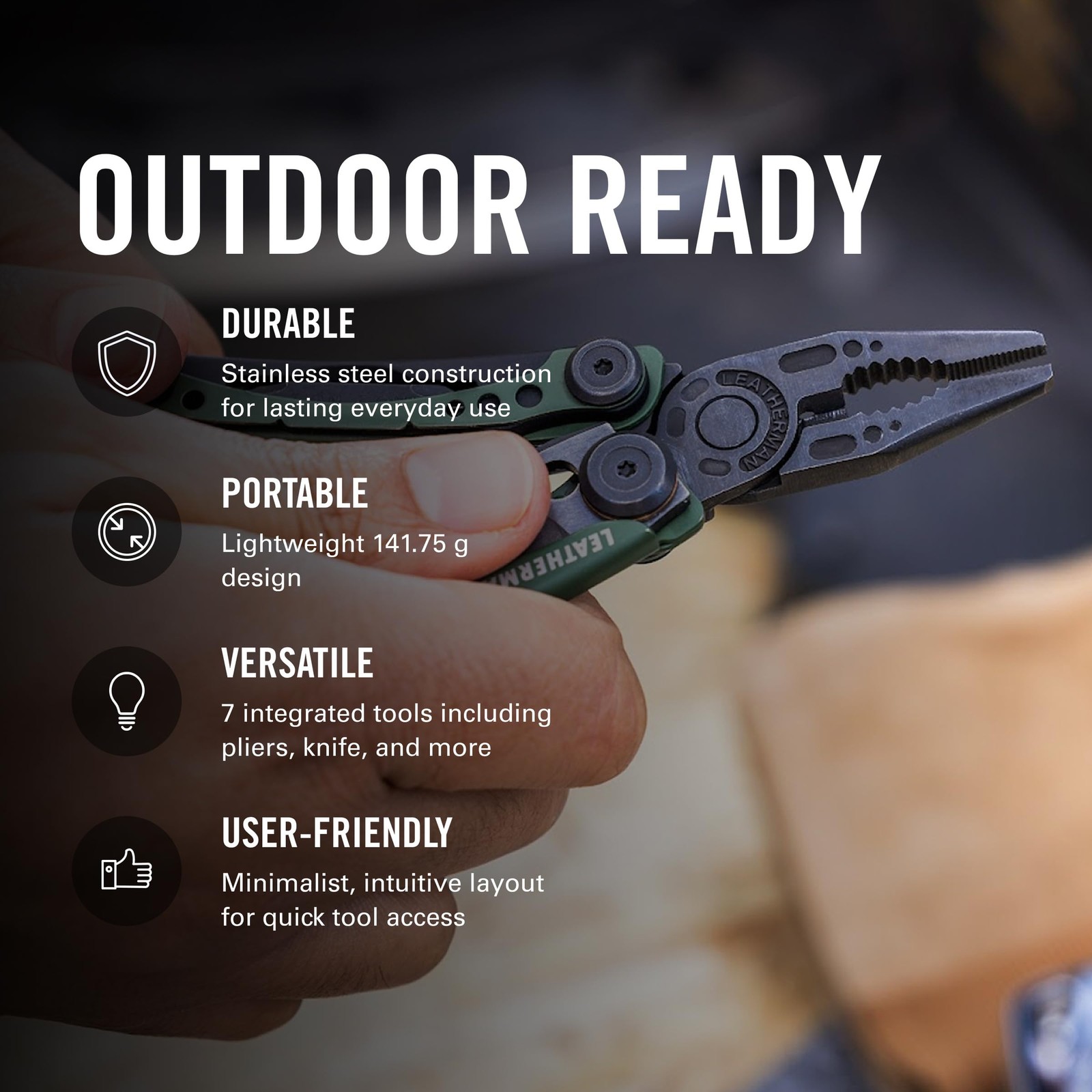 LEATHERMAN Skeletool 7-in-1 Lightweight EDC Multitool, Stainless Steel