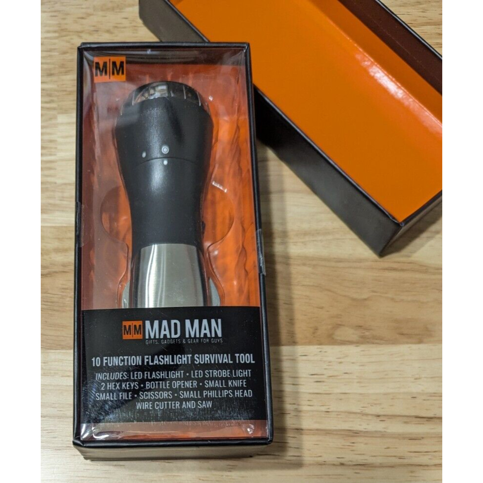 Mad Man 10 Function Flashlight Survival Tool Include Scissors Hex Keyes Knife